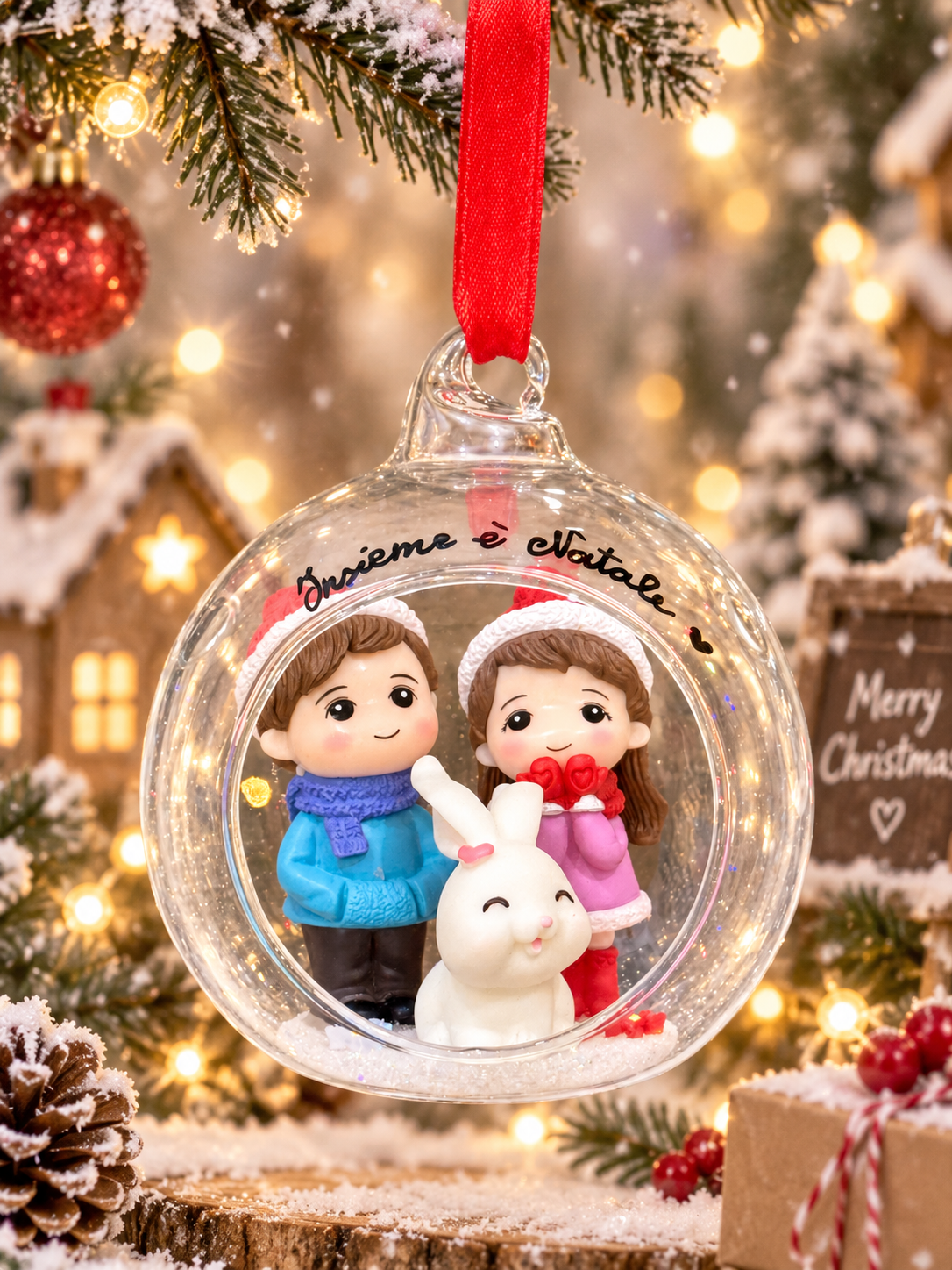 Bola de Navidad de cristal con personajes ❤️🎄