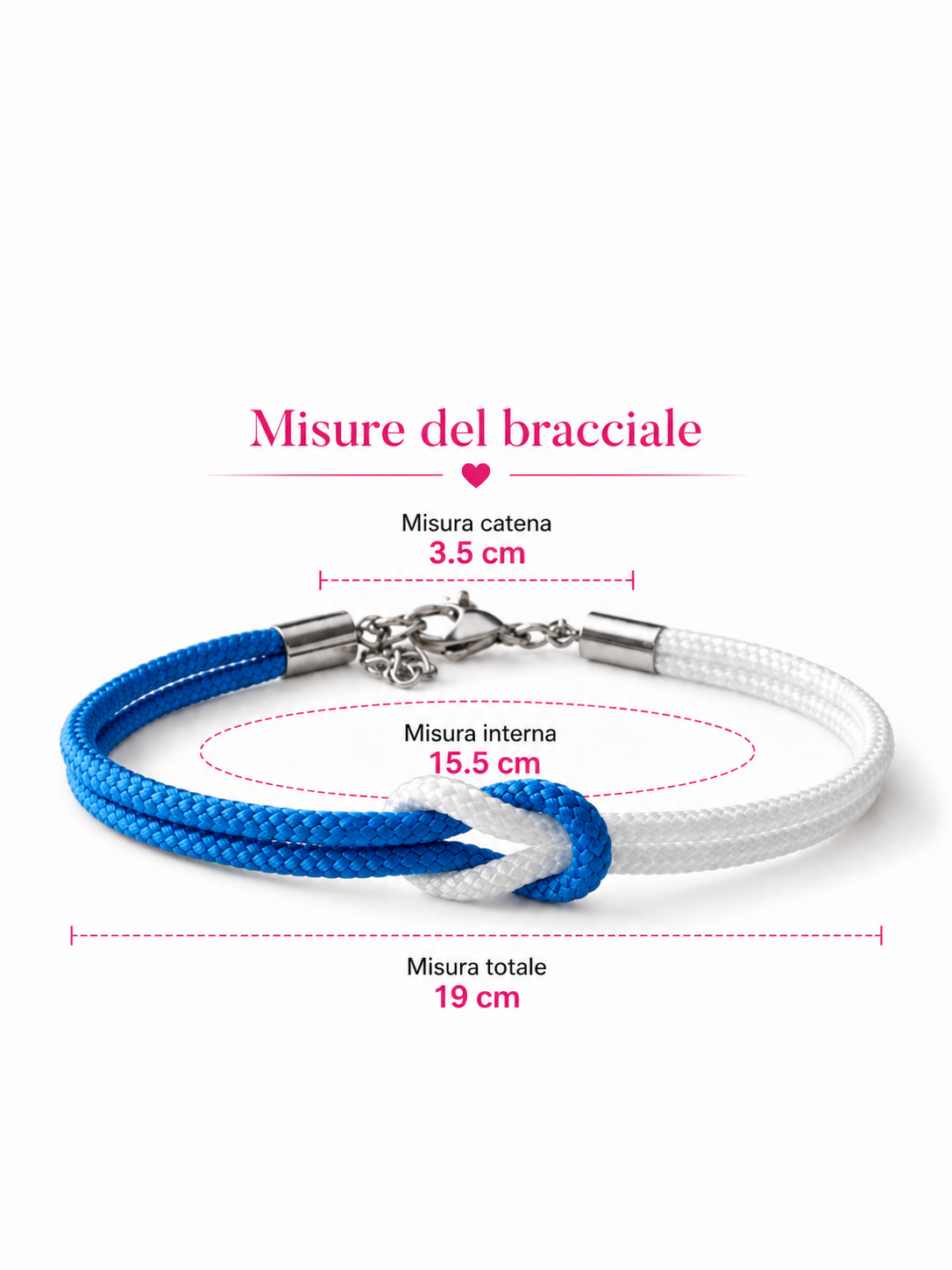 Set 4 Bracciali Bicolore Nodo Piano