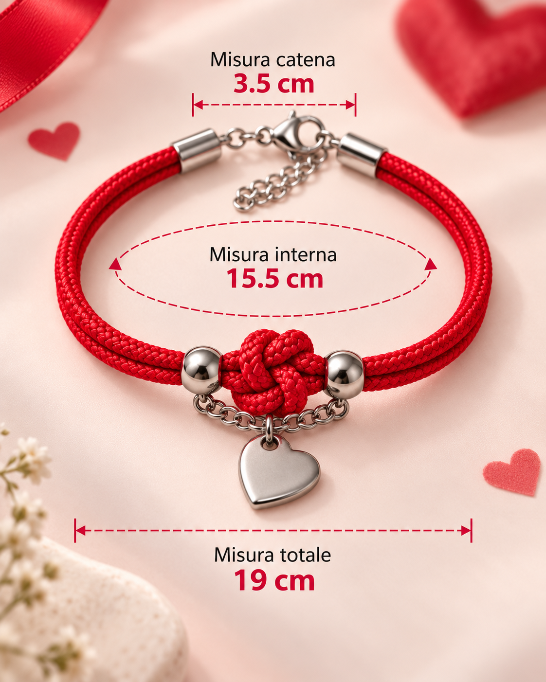 Bracciale Nodo d'Amore con Cuore ❤️