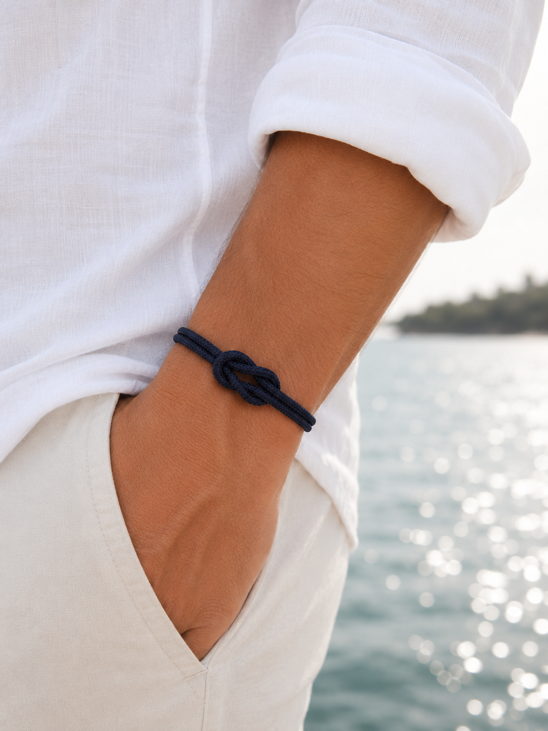 Bracciale Nodo Piano con Ancora