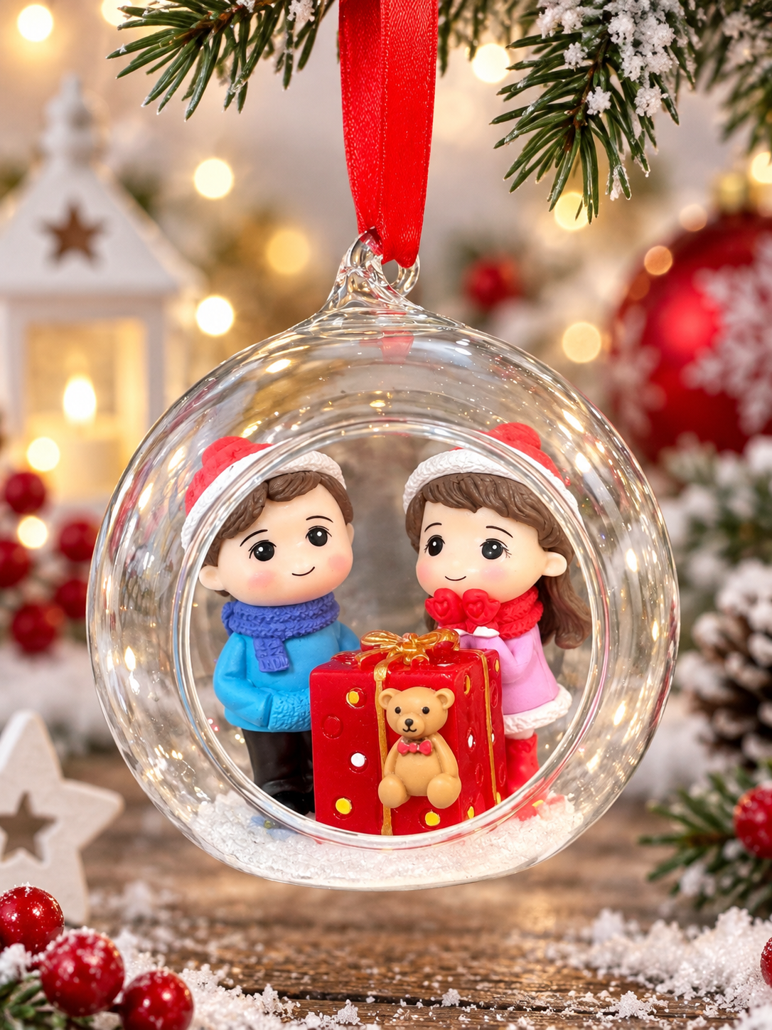 Bola de Navidad de cristal con personajes ❤️🎄