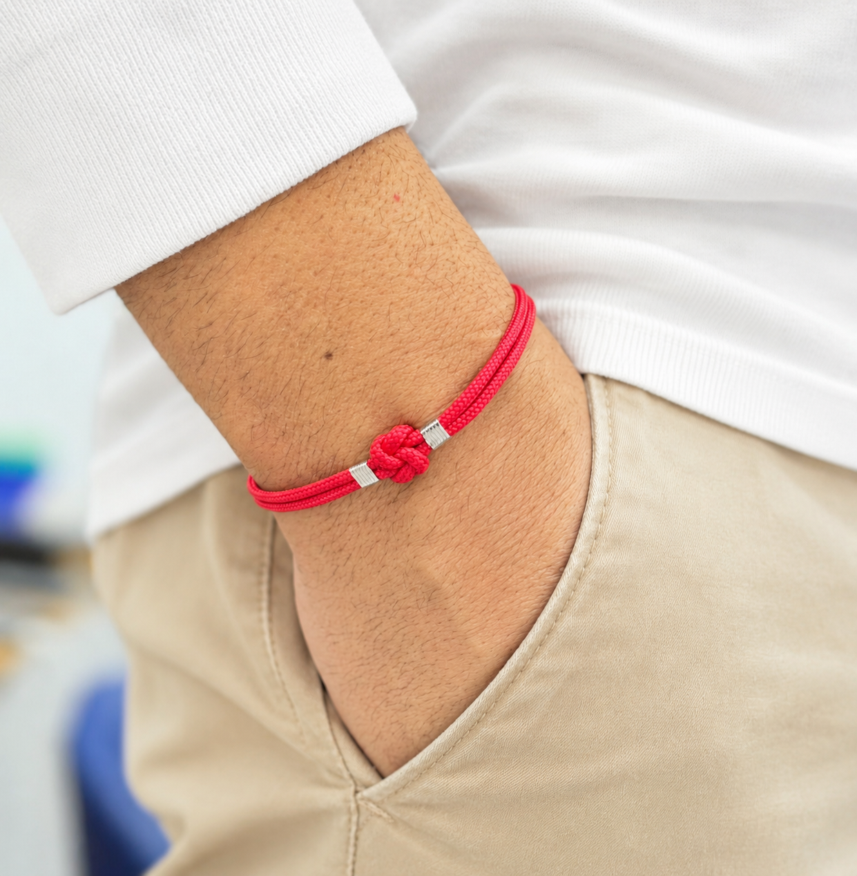 Bracciale Nodo d'Amore, Regolabile, Unisex