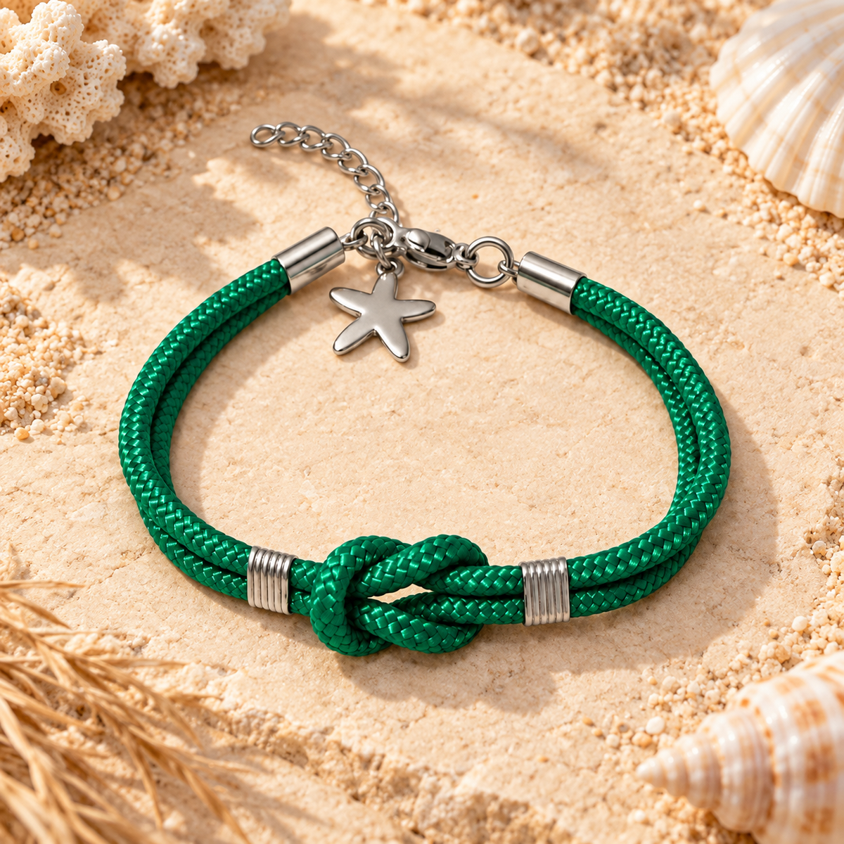 Set de 5 pulseras de nudo plano