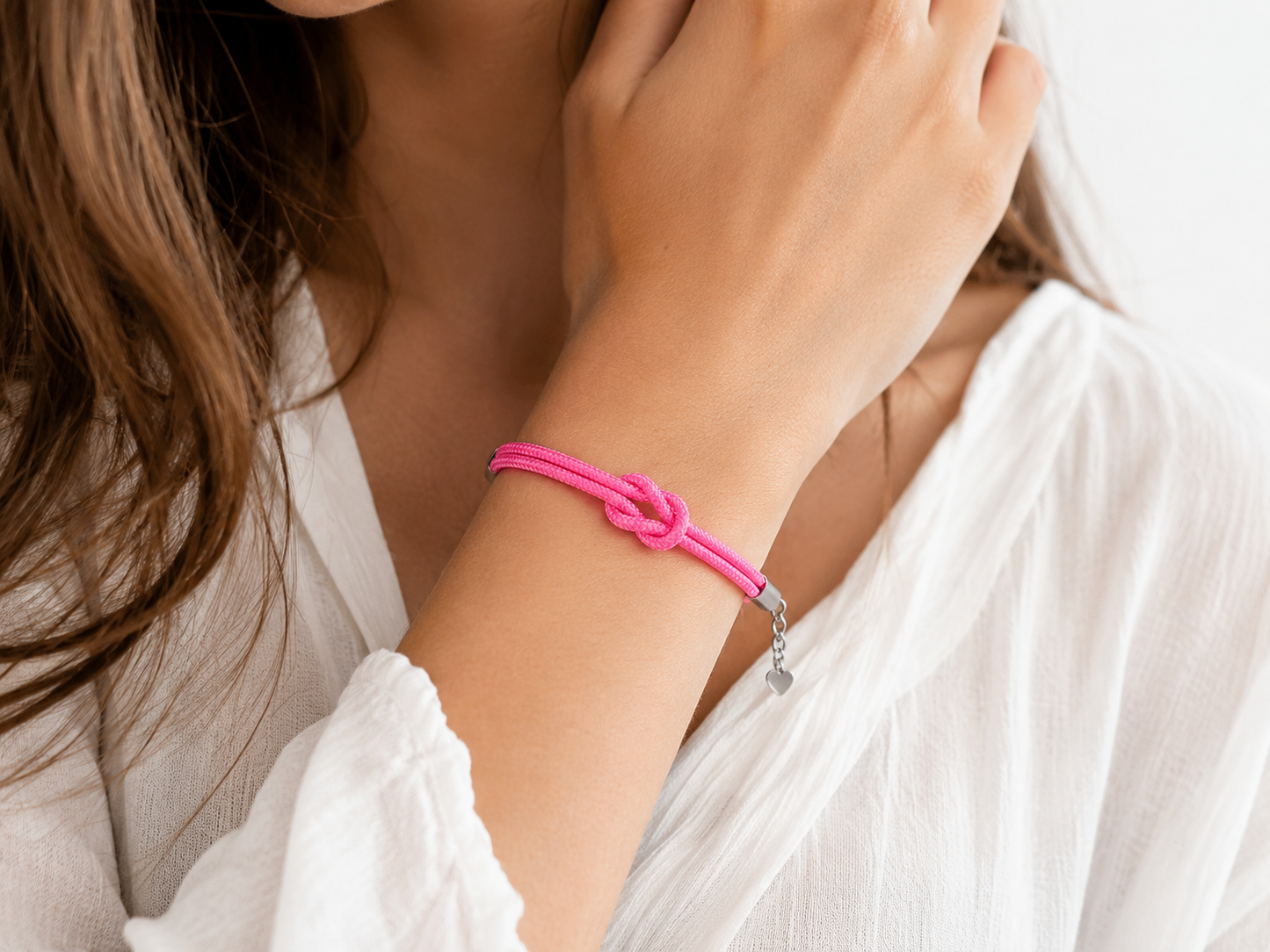 Bracciale Nodo Piano con Cuore