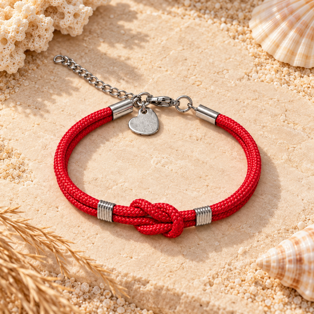 Set de 5 pulseras de nudo plano