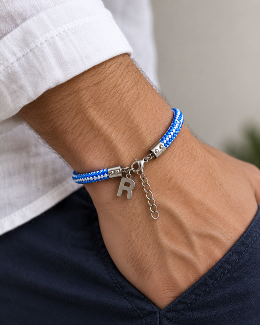 Bracciale in Corda Nautica con iniziale
