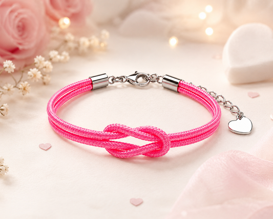 Bracciale Nodo Piano con Cuore