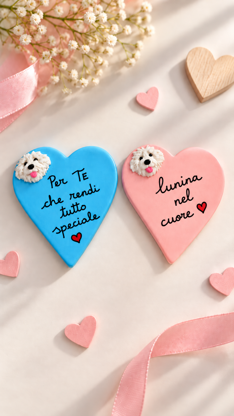 Set de 6 imanes decorativos de corazón variados ❤️