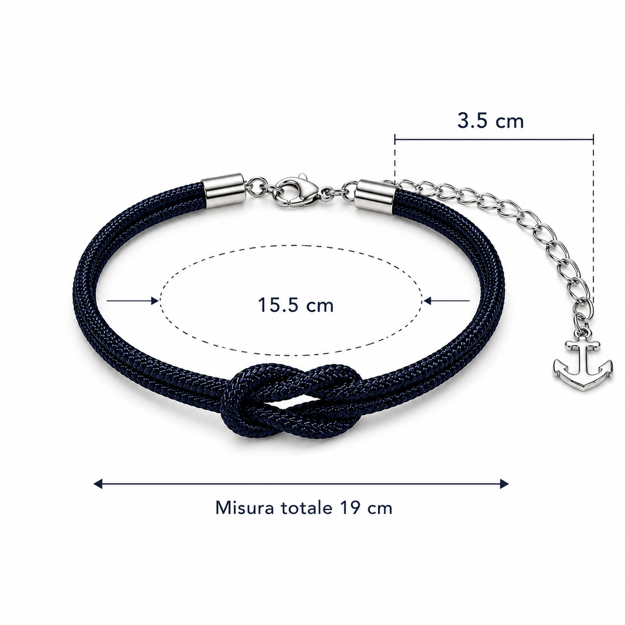 Bracciale Nodo Piano con Ancora