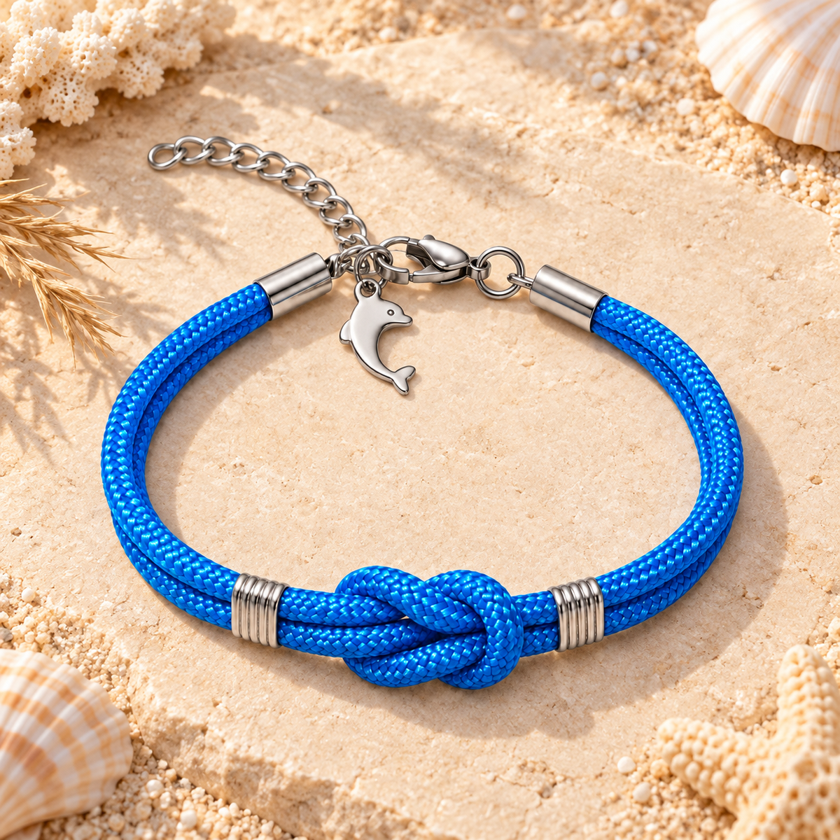 Set de 5 pulseras de nudo plano