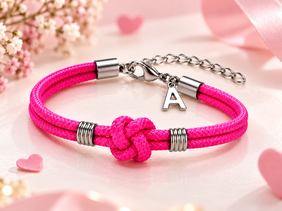 Pulsera Nudo de Amor con Inicial❤️