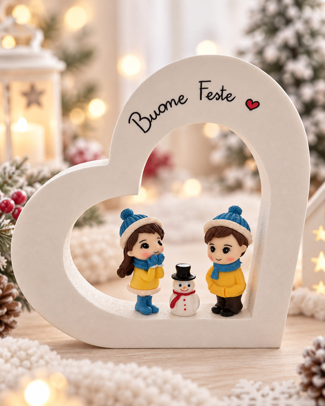 Corazón de Navidad con personajes ❤️