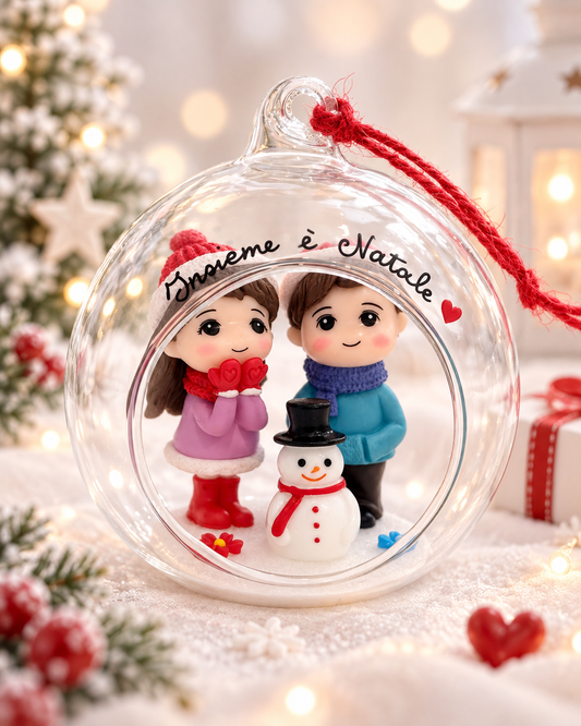 Palla di Natale in vetro con personaggi ❤️🎄