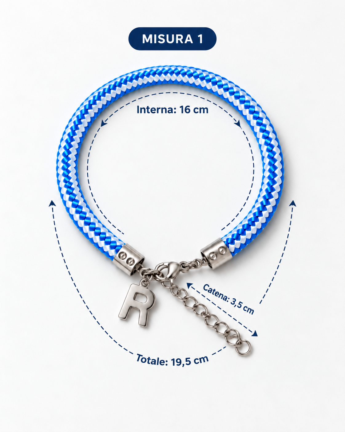 Pulsera de cuerda náutica con inicial