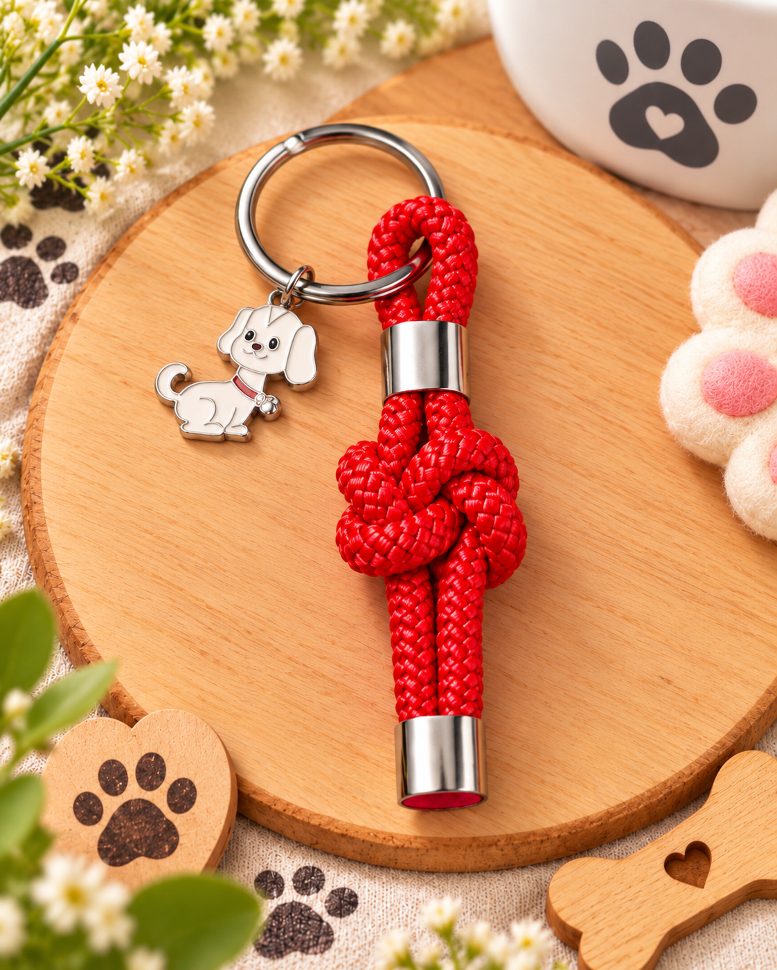Portachiavi Nodo d'Amore con Cagnolino🐶❤️🐾