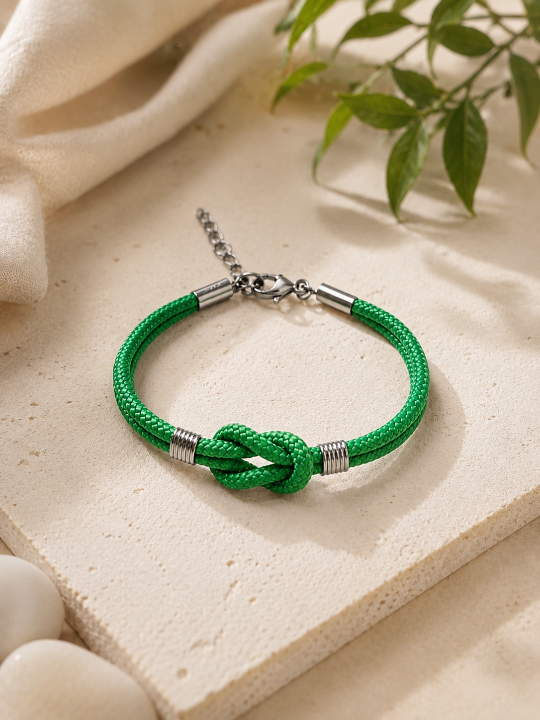 bracciale Nodo Piano in Corda, Regolabile, Unisex