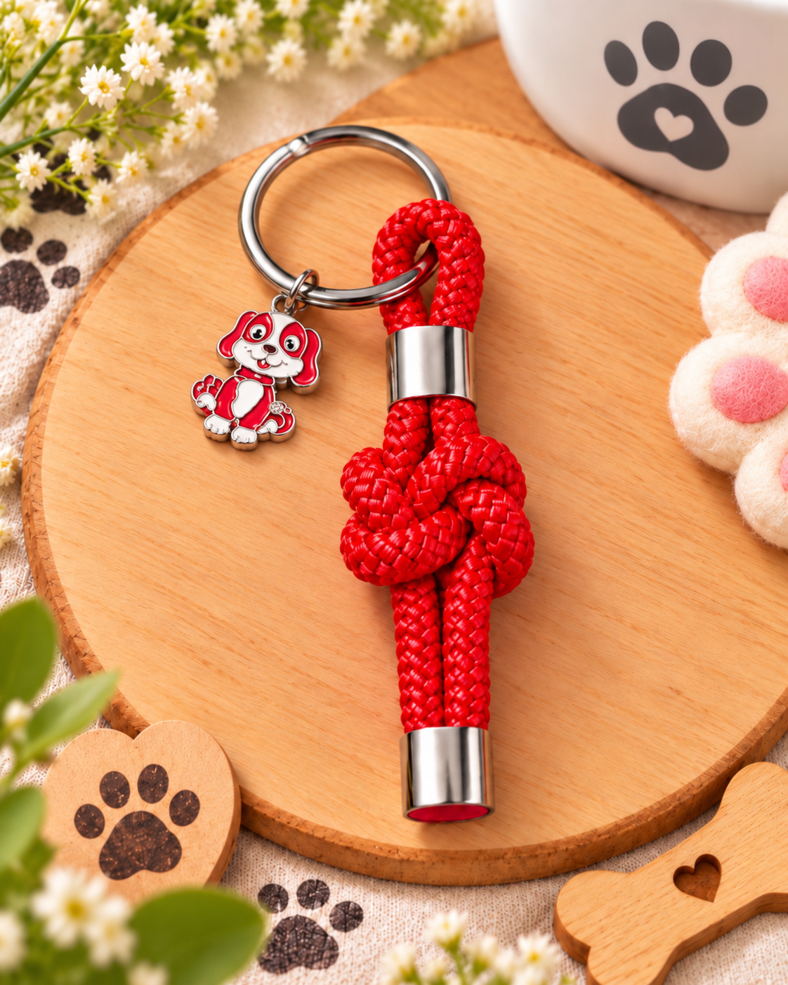Portachiavi Nodo d'Amore con Cagnolino🐶❤️🐾