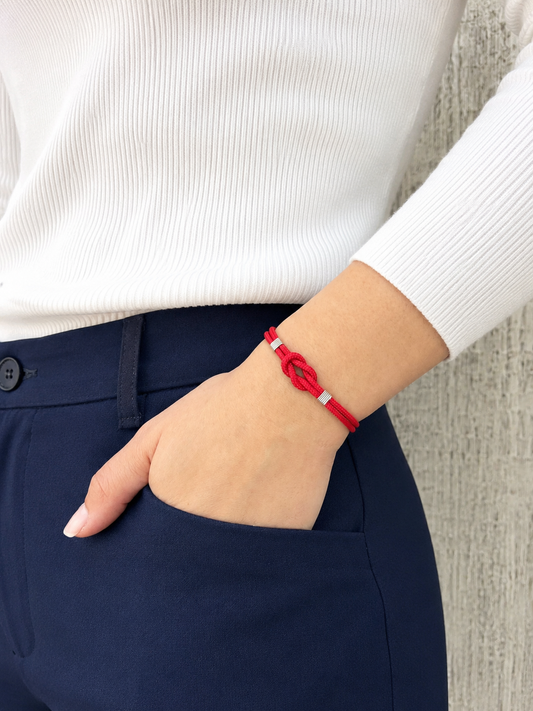 bracciale Nodo Piano in Corda, Regolabile, Unisex