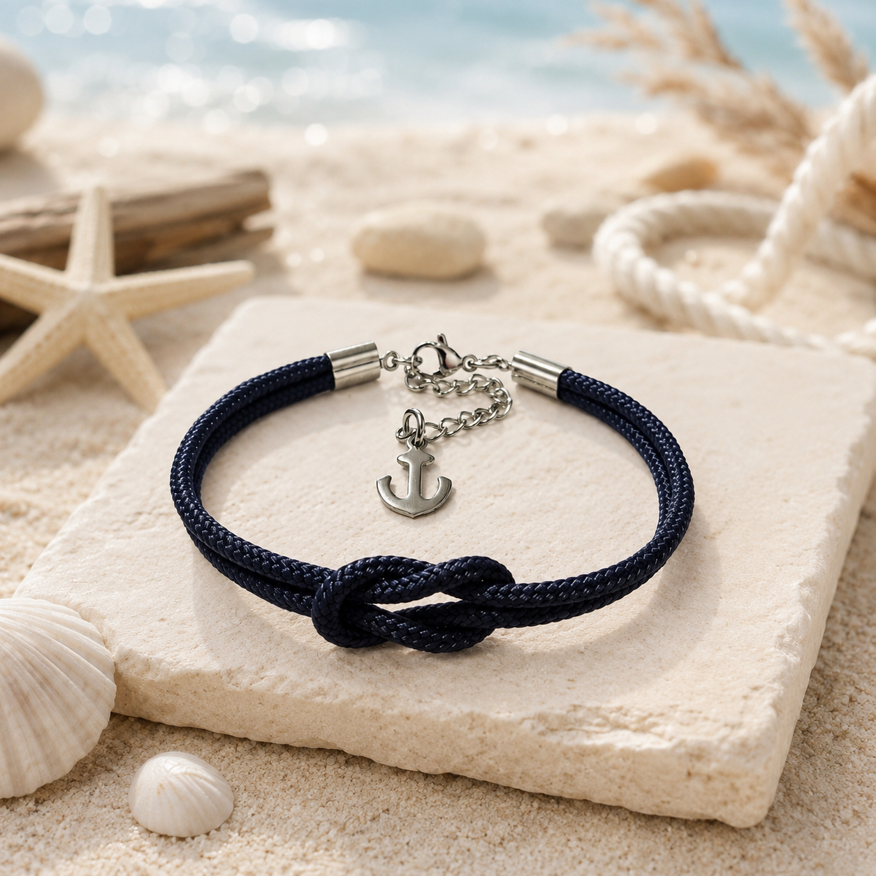 Bracciale Nodo Piano con Ancora